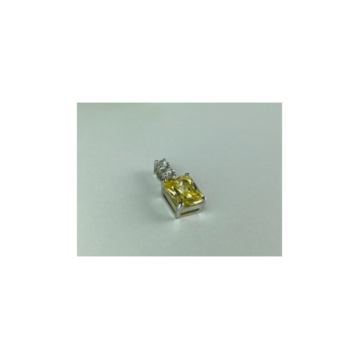 925 Sterling Silver Yellow & White CZ Pendant