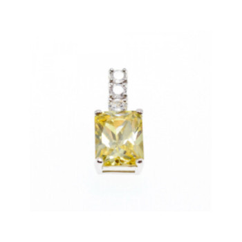 925 Sterling Silver Yellow & White CZ Pendant