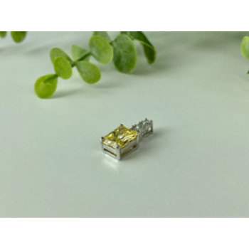 925 Sterling Silver Yellow & White CZ Pendant