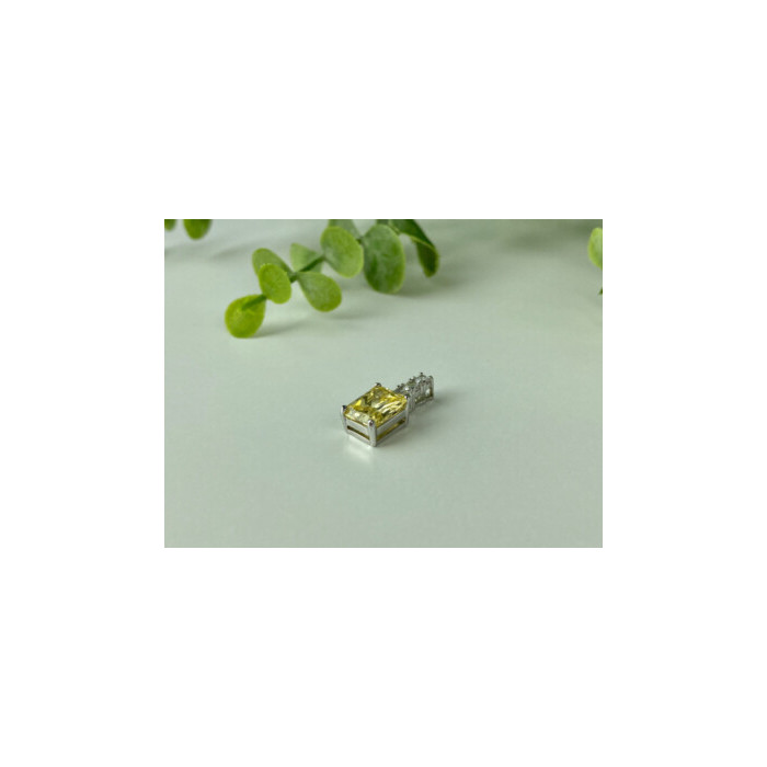 925 Sterling Silver Yellow & White CZ Pendant