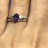 925 Sterling Silver Amethyst Ring Size 7