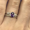925 Sterling Silver Amethyst Ring Size 7