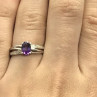 925 Sterling Silver Amethyst Ring Size 7