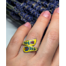 925 Sterling Silver Vintage Enamel Flower Ring Size 6