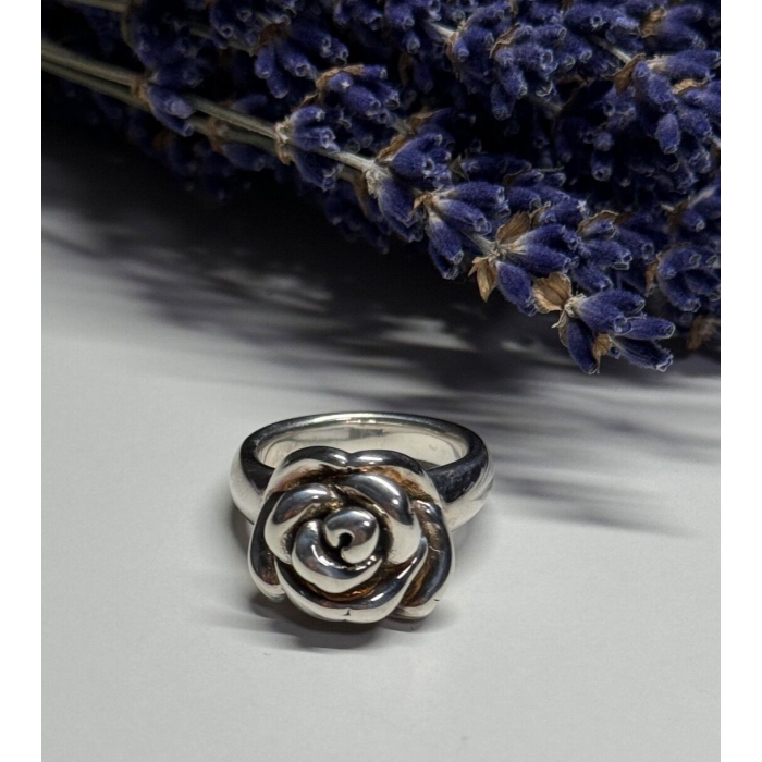 925 Sterling Silver Rose Ring Size 7
