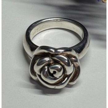 925 Sterling Silver Rose Ring Size 7