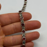925 Sterling Silver Garnet & Marcasite Bracelet