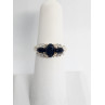 14K YELLOW GOLD SAPPHIRE & DIAMOND RING  SIZE 5