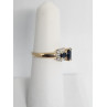 14K YELLOW GOLD SAPPHIRE & DIAMOND RING  SIZE 5