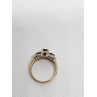 14K YELLOW GOLD SAPPHIRE & DIAMOND RING  SIZE 5