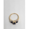 14K YELLOW GOLD SAPPHIRE & DIAMOND RING  SIZE 5