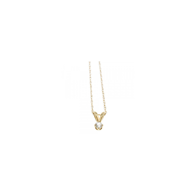 14K YELLOW GOLD DIAMOND CHAIN WITH PENDANT