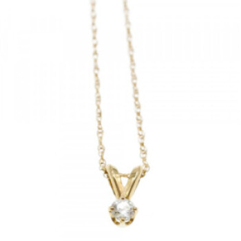 10K Yellow Gold Diamond Chain with Pendant