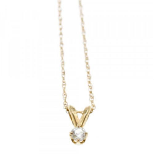 10K Yellow Gold Diamond Chain with Pendant