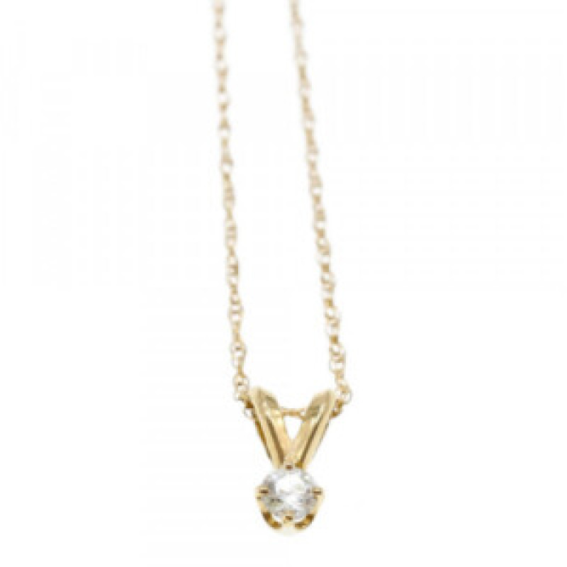 10K Yellow Gold Diamond Chain with Pendant