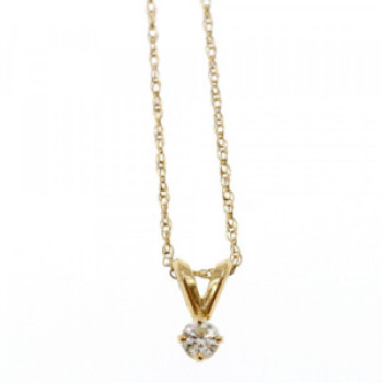 10K Yellow Gold Diamond Chain with Pendant