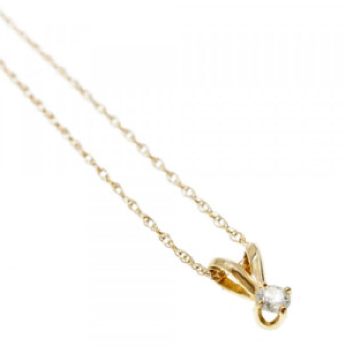 10K Yellow Gold Diamond Chain with Pendant
