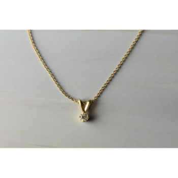 14K YELLOW GOLD DIAMOND CHAIN WITH PENDANT