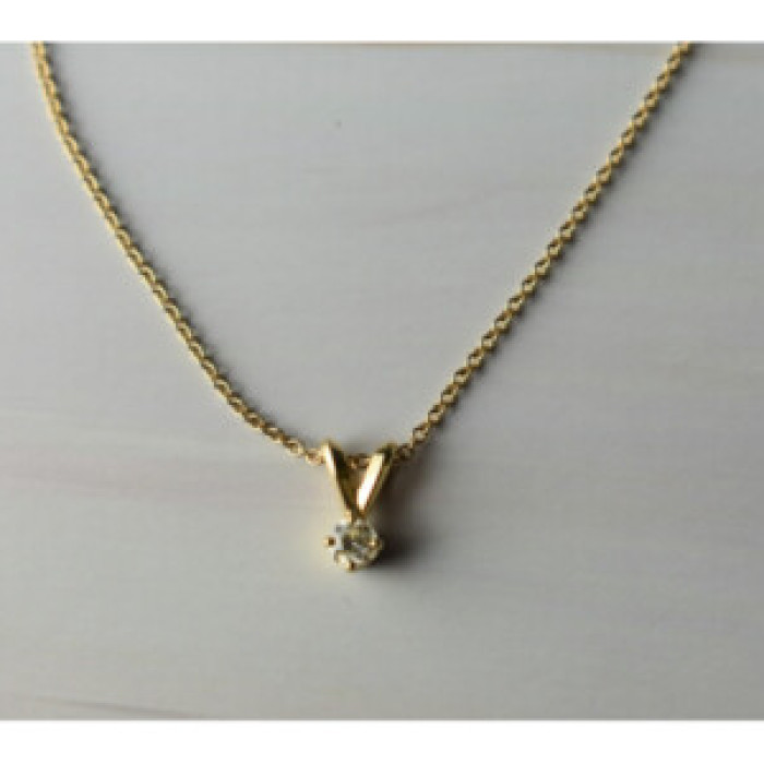 10K Yellow Gold Diamond Chain with Pendant