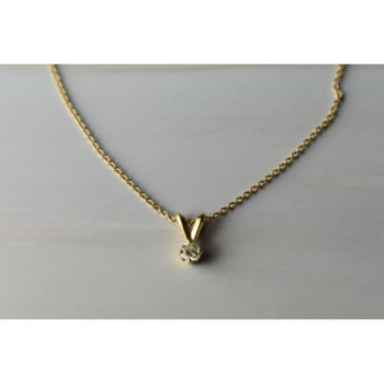 14K YELLOW GOLD DIAMOND CHAIN WITH PENDANT