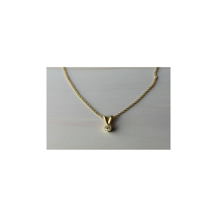 14K YELLOW GOLD DIAMOND CHAIN WITH PENDANT