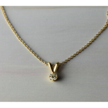 10K Yellow Gold Diamond Chain with Pendant