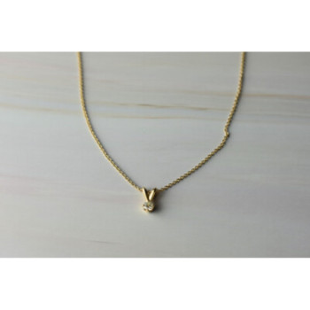 14K YELLOW GOLD DIAMOND CHAIN WITH PENDANT