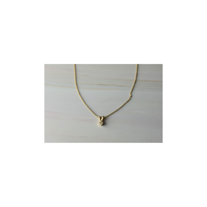 14K YELLOW GOLD DIAMOND CHAIN WITH PENDANT