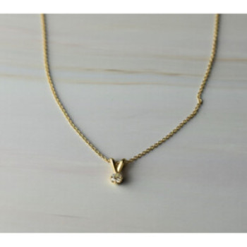 10K Yellow Gold Diamond Chain with Pendant