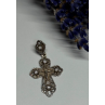 925 Sterling Silver CZ Cross Length 40 Mm