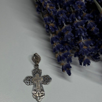 925 Sterling Silver CZ Cross Length 40 Mm