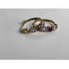 Vintage 925 Sterling Silver Gold Plated Multi Gemstones Earrings
