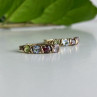 Vintage 925 Sterling Silver Gold Plated Multi Gemstones Earrings