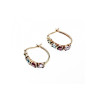 Vintage 925 Sterling Silver Gold Plated Multi Gemstones Earrings