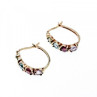 Vintage 925 Sterling Silver Gold Plated Multi Gemstones Earrings