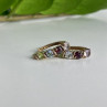 Vintage 925 Sterling Silver Gold Plated Multi Gemstones Earrings