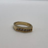 14K Yellow Gold & Colorless Sapphire Ring Size 5.5