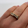 14K Yellow Gold & Colorless Sapphire Ring Size 5.5