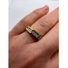 14K YELLOW GOLD & COLORLESS SAPPHIRE RING  SIZE 5.5