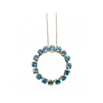 10K YELLOW GOLD TOPAZ CHAIN WITH PENDANT