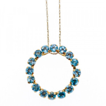 10K Yellow Gold Topaz Chain With Pendant