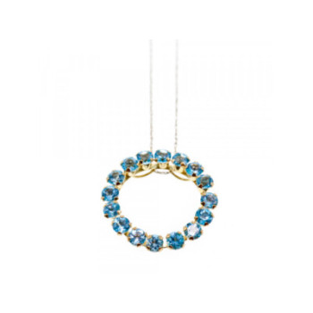 10K YELLOW GOLD TOPAZ CHAIN WITH PENDANT