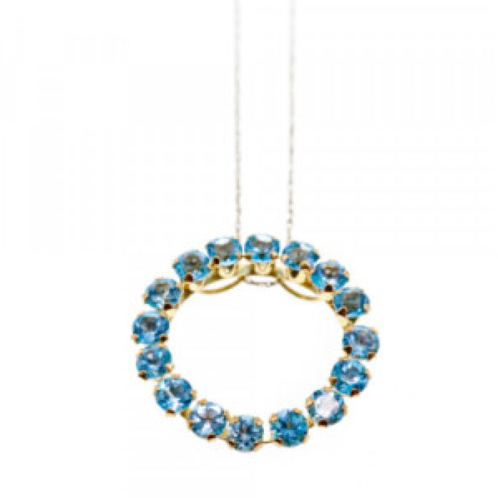 10K Yellow Gold Topaz Chain With Pendant