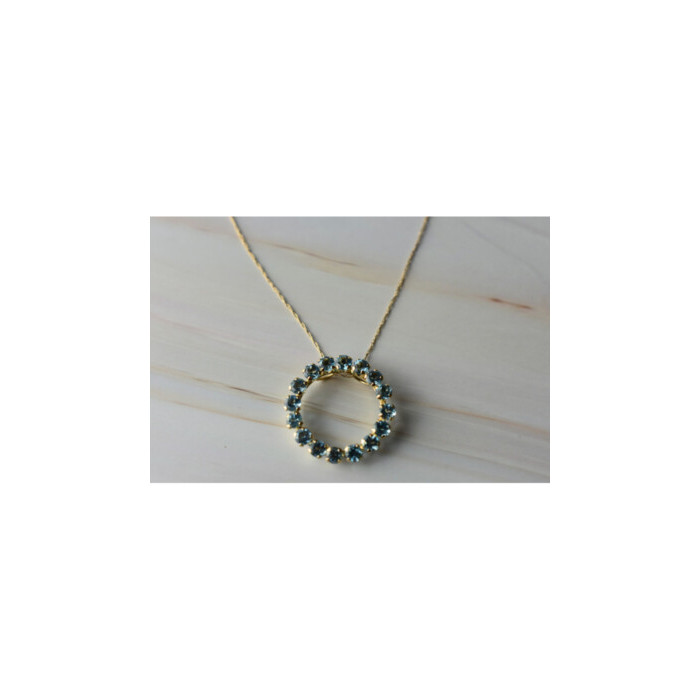 10K YELLOW GOLD TOPAZ CHAIN WITH PENDANT