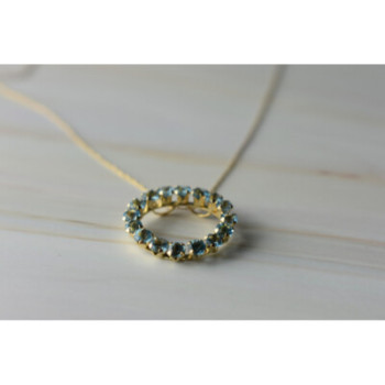 10K YELLOW GOLD TOPAZ CHAIN WITH PENDANT