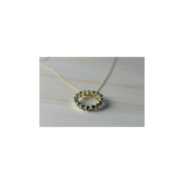 10K YELLOW GOLD TOPAZ CHAIN WITH PENDANT