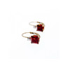 10K YELLOW GOLD GARNET & WHITE BERYL EARRINGS
