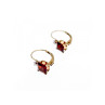 10K YELLOW GOLD GARNET & WHITE BERYL EARRINGS