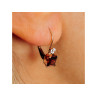 10K YELLOW GOLD GARNET & WHITE BERYL EARRINGS