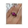 925 Sterling Silver Pink Topaz Ring Size 7